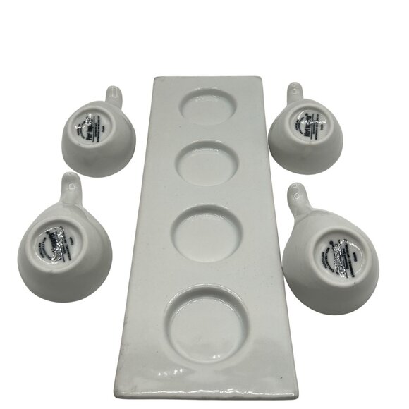 Pier 1 Imports Porcelain Tray Spoons Tasting Set Of 5 Holiday Server Sauce Dish - Picture 12 of 13